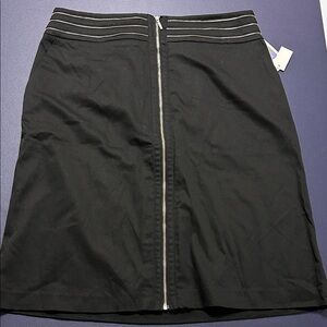 NWT Dalia collection Black Zippered Women's cotton Skirt